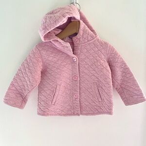 5/$30💥Quilted Jacket, Lightweight, Lined Hood, Pale Peony Pink, Front Pockets